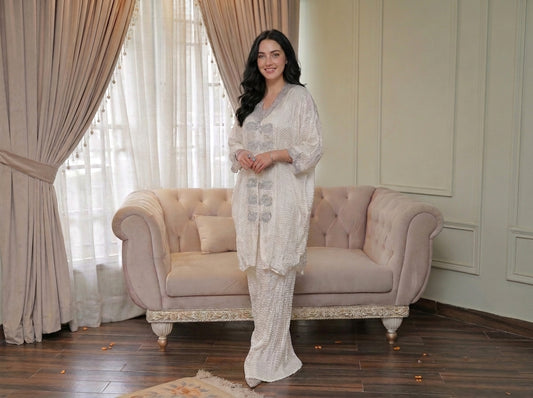 Crushed Silk Arabic Style shirt with Farshi Palazzo